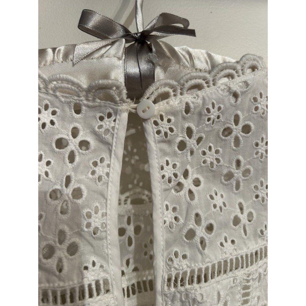 Kavari AU Women's Cotton White Eyelet Dress Size Medium - Picture 7 of 14